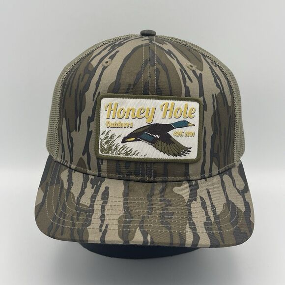 Honey Hole Outdoors Camouflage Duck Hunting Trucker Snapback Hat Cap - Picture 1 of 10